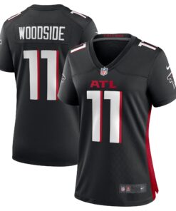 Logan Woodside Atlanta Falcons  Women_s Team Game Jersey   Black