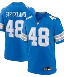 Loren Strickland Detroit Lions  Game Jersey   Blue