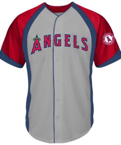  Los Angeles Angels Profile Big amp Tall Colorblock Team Fashion Jersey  Gray