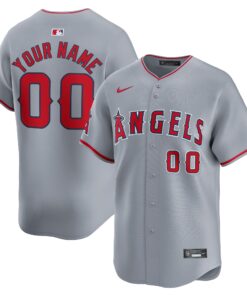  Los Angeles AngelsAway Limited Custom Jersey  Gray
