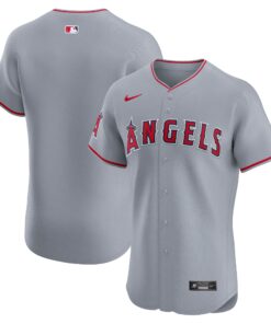  Los Angeles AngelsRoad Vapor Premier Elite Patch Jersey  Gray