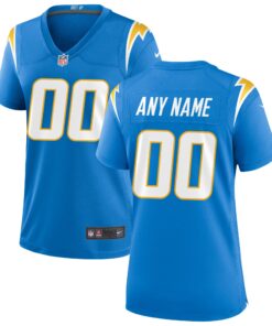 Los Angeles Chargers  Women_s Custom Game Jersey  Powder Blue