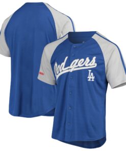 Los Angeles Dodgers Stitches ButtonDown Raglan Replica Jersey  Royal