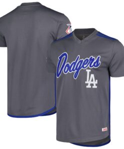 Los Angeles Dodgers Stitches  Team VNeck Jersey  Charcoal