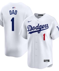 Los Angeles Dodgers1 Dad Home Limited Jersey  White