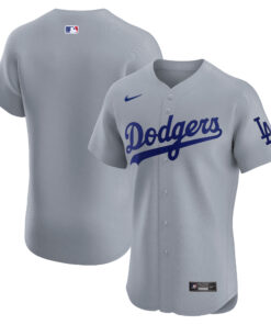 Los Angeles DodgersAlternate Vapor Premier Elite Patch Jersey  Gray