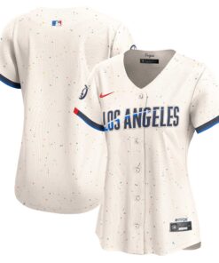  Los Angeles DodgersWomen_s 2024 City Connect Limited Jersey  Cream