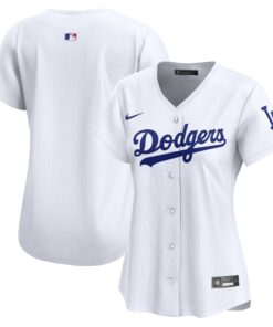 Los Angeles DodgersWomen_s Home Limited Jersey  White