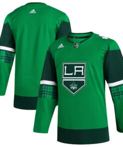  Los Angeles Kings 2023 St. Patrick_s Day Primegreen Authentic Jersey  Kelly Green