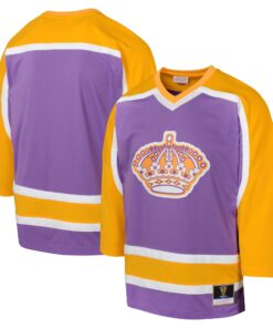Los Angeles Kings Mitchell amp Ness Youth 1980 Blue Line Jersey  Purple