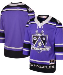 Los Angeles Kings Mitchell amp Ness Youth 2002 Blue Line Jersey  Purple