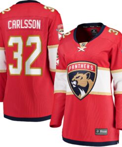 Lucas Carlsson Florida Panthers Fanatics Women_s Home Breakaway Player Jersey  Red