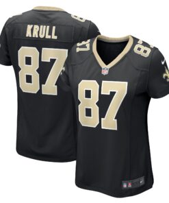 Lucas Krull New Orleans Saints  Women_s Game Player Jersey  Black