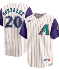 Luis Gonzalez Arizona DiamondbacksThrowback Cooperstown Collection Limited Jersey  Cream