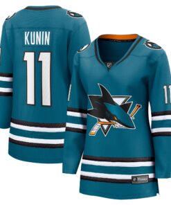 Luke Kunin San Jose Sharks Fanatics Women_s Home Breakaway Player Jersey  Teal