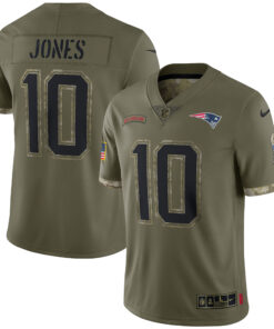 Mac Jones New England Patriots  2022 Salute To Service Limited Jersey  Olive