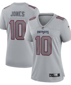 Mac Jones New England Patriots  Women_s Atmosphere Fashion Game Jersey  Gray
