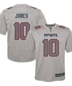 Mac Jones New England Patriots  Youth Atmosphere Fashion Game Jersey  Gray