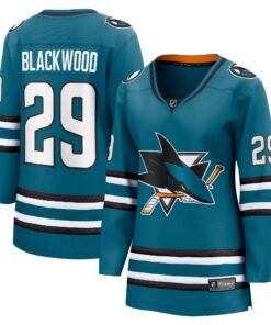 Mackenzie Blackwood San Jose Sharks Fanatics Women_s Home Breakaway Player Jersey  Teal