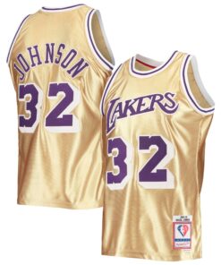 Magic Johnson Los Angeles Lakers Mitchell &amp Ness 75th Anniversary 198485 Hardwood Classics Swingman Jersey - Gold