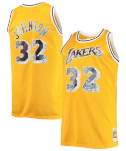 Magic Johnson Los Angeles Lakers Mitchell &amp Ness Big &amp Tall 198485 NBA 75th Anniversary Diamond Swingman Jersey - Gold
