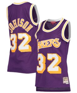Magic Johnson Los Angeles Lakers Mitchell &amp Ness Women's Hardwood Classics 198485 Swingman Jersey - Purple