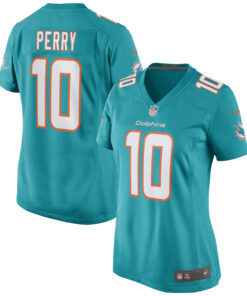 Malcolm Perry Miami Dolphins  Women_s Game Jersey  Aqua