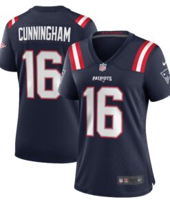 Malik Cunningham New England Patriots  Women_s Team Game Jersey   Navy