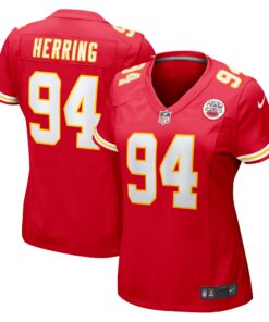Malik Herring Kansas City Chiefs  Women_s Team Game Player Jersey  Red