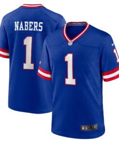 Malik Nabers New York Giants  2nd Alternate 2024 NFL Draft Game Jersey  Royal