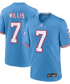 Malik Willis Tennessee Titans  Oilers Throwback Alternate Game Player Jersey  Light Blue