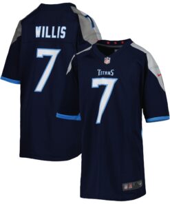 Malik Willis Tennessee Titans  Youth Game Jersey  Navy