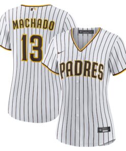 Manny Machado San Diego PadresWomen_s Home Replica Player Jersey  WhiteBrown