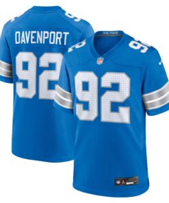 Marcus Davenport Detroit Lions  Team Game Jersey   Blue