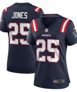 Marcus Jones New England Patriots  Women_s Game Player Jersey  Navy