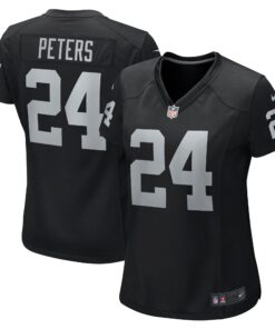 Marcus Peters Las Vegas Raiders  Women_s Team Game Jersey   Black