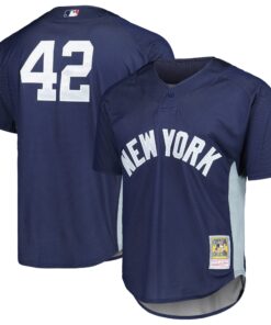Mariano Rivera New York Yankees Mitchell amp Ness Cooperstown Collection 2009 Batting Practice Jersey  Navy