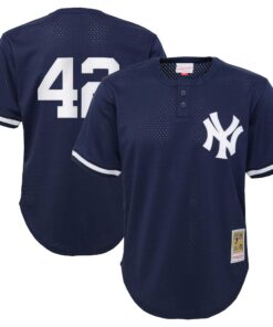 Mariano Rivera New York Yankees Mitchell amp Ness Youth Cooperstown CollectionnbspMesh Batting Practice Jersey  Navy
