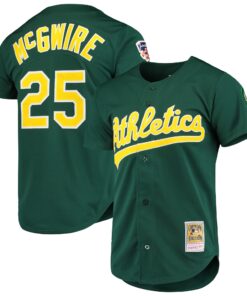 Mark McGwire Oakland Athletics Mitchell amp Ness 1997 Cooperstown Collection Authentic Jersey  Green