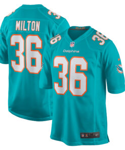 Mark Milton Miami Dolphins  Game Jersey  Aqua