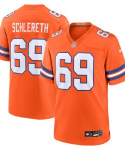 Mark Schlereth Denver Broncos  Mile High Collection 1977 Throwback Retired Player Game Jersey  Orange