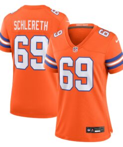 Mark Schlereth Denver Broncos  Women_s Mile High Collection 1977 Throwback Retired Player Game Jersey  Orange