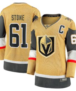 Mark Stone Vegas Golden Knights Fanatics Women_s Captain Patch Home Breakaway Player Jersey  Gold