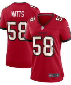 Markees Watts Tampa Bay Buccaneers  Women_s  Game Jersey   Red 1