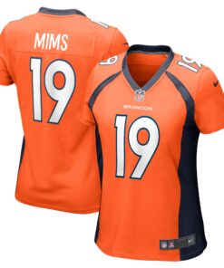 Marvin Mims Jr Denver Broncos  Women_s Team Game Jersey   Orange