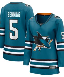 Matt Benning San Jose Sharks Fanatics Women_s Home Breakaway Player Jersey  Teal