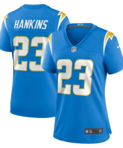 Matt Hankins Los Angeles Chargers  Women_s Team Game Jersey   Powder Blue