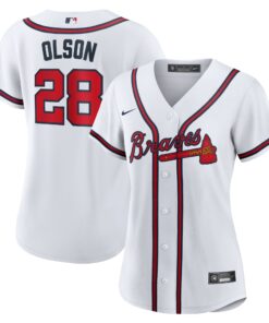 Matt Olson Atlanta BravesWomen_s Home Replica Player Jersey  White