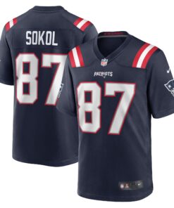 Matt Sokol New England Patriots  Game Player Jersey  Navy