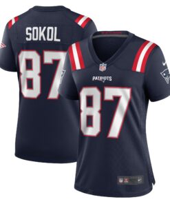 Matt Sokol New England Patriots  Women_s Game Player Jersey  Navy